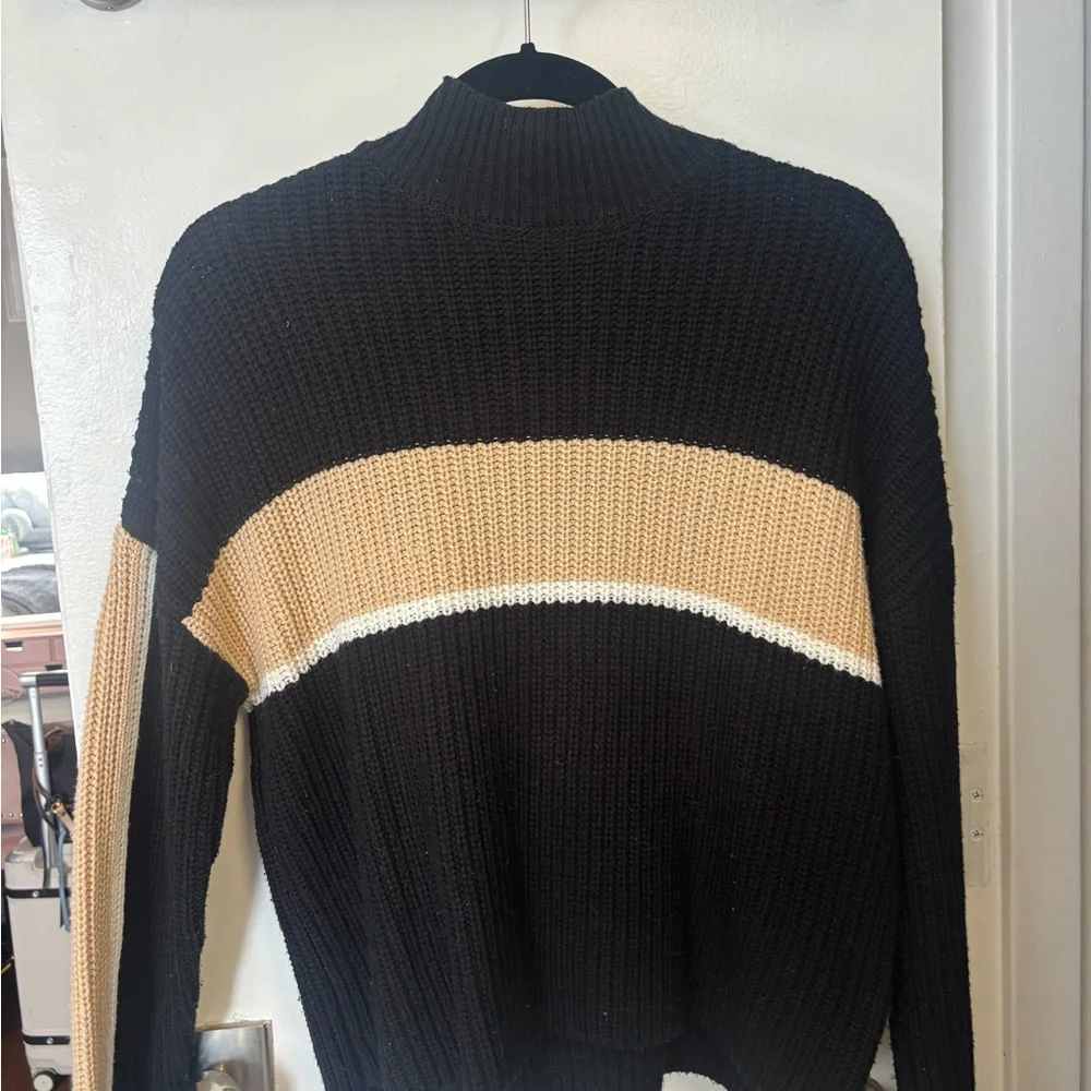 Stripe High Neck Sweater - Picture 1 of 2